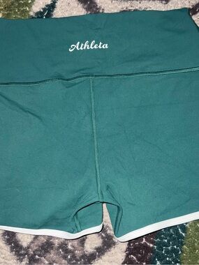 Athleta Teal Green High-Rise Athletic Shorts